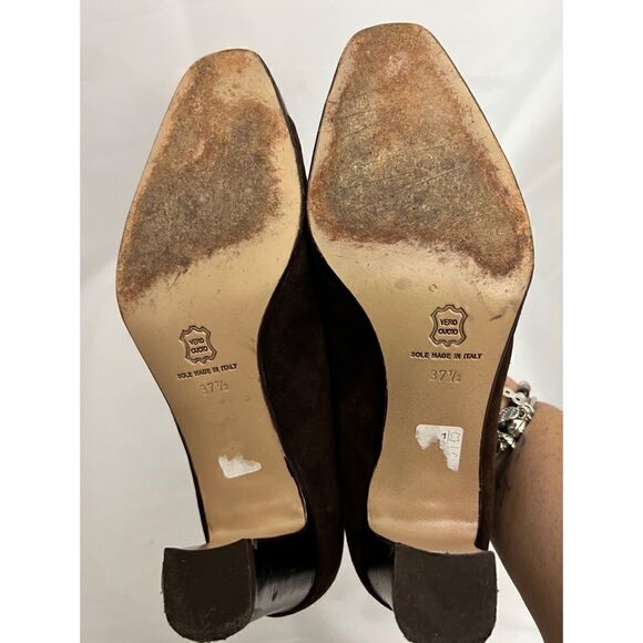 Valentino Brown Suede Heels - Picture 10 of 10
